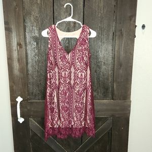Burgundy lace dress